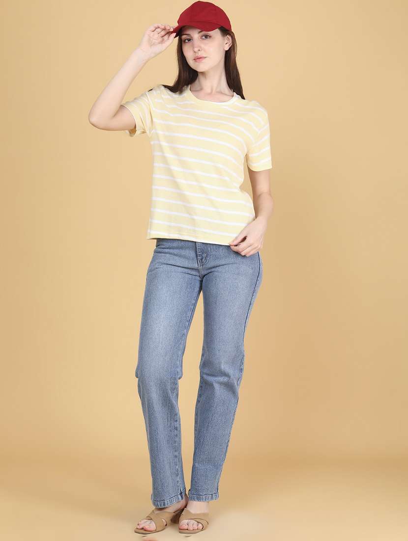 Women Striped Short Sleeves Regular T-shirt - 22600760 -  Standard Image - 5