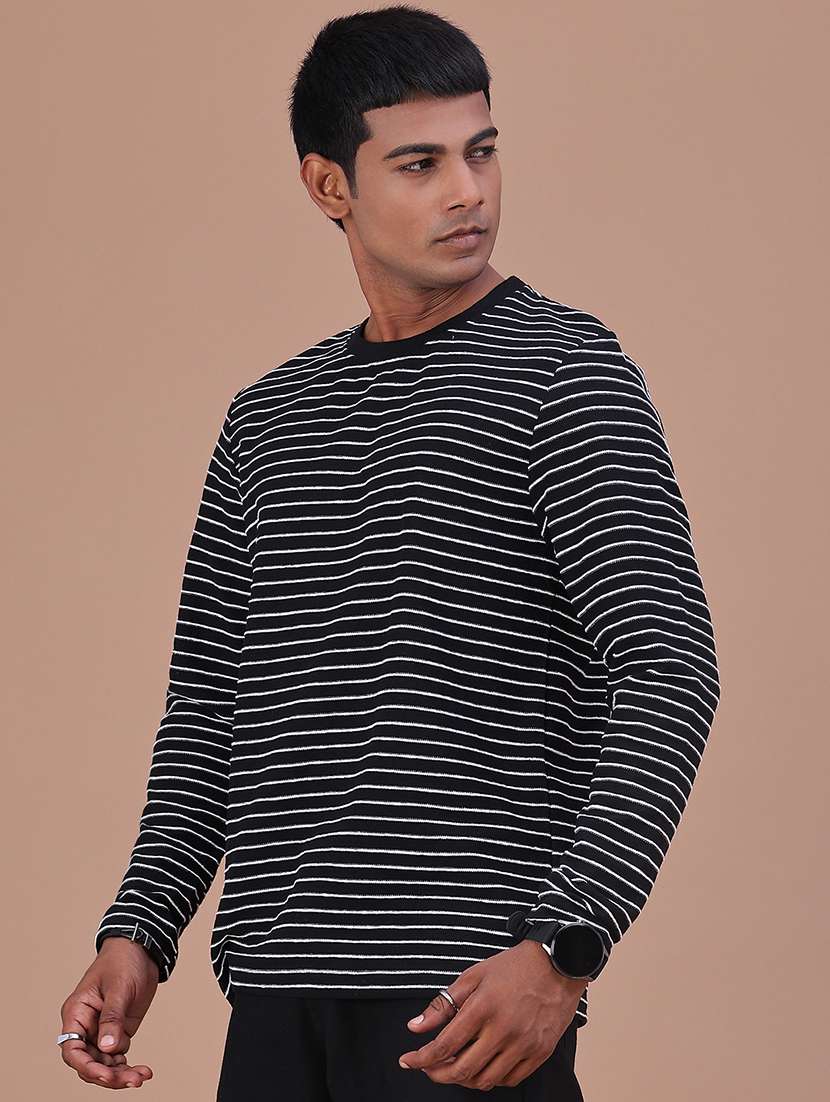 Men Striped Long Sleeve Regular Fit T-shirt - 22600998 -  Standard Image - 3