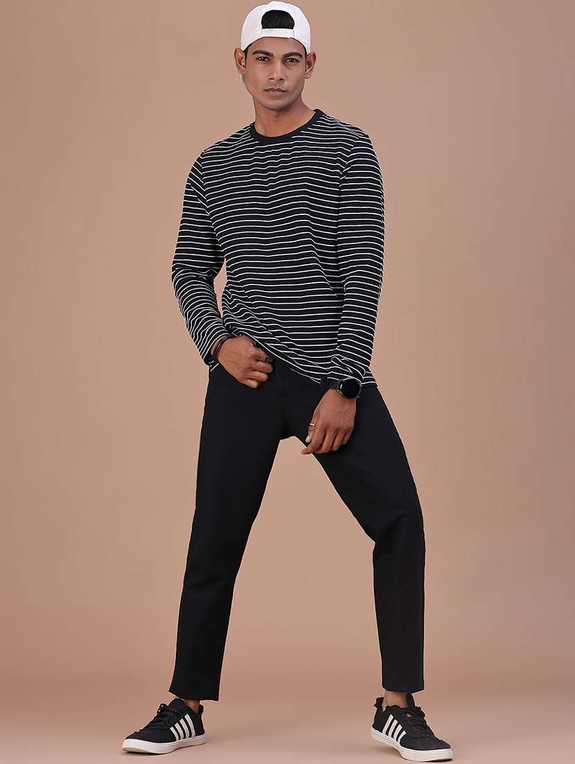 Men Striped Long Sleeve Regular Fit T-shirt - 22600998 -  Standard Image - 5
