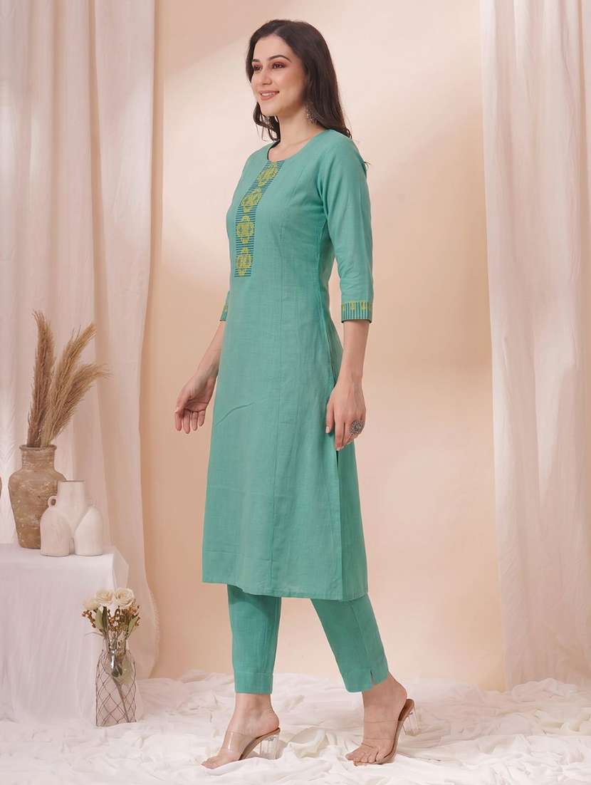 women printed three quarter sleeves straight kurta - 22601135 -  Standard Image - 3