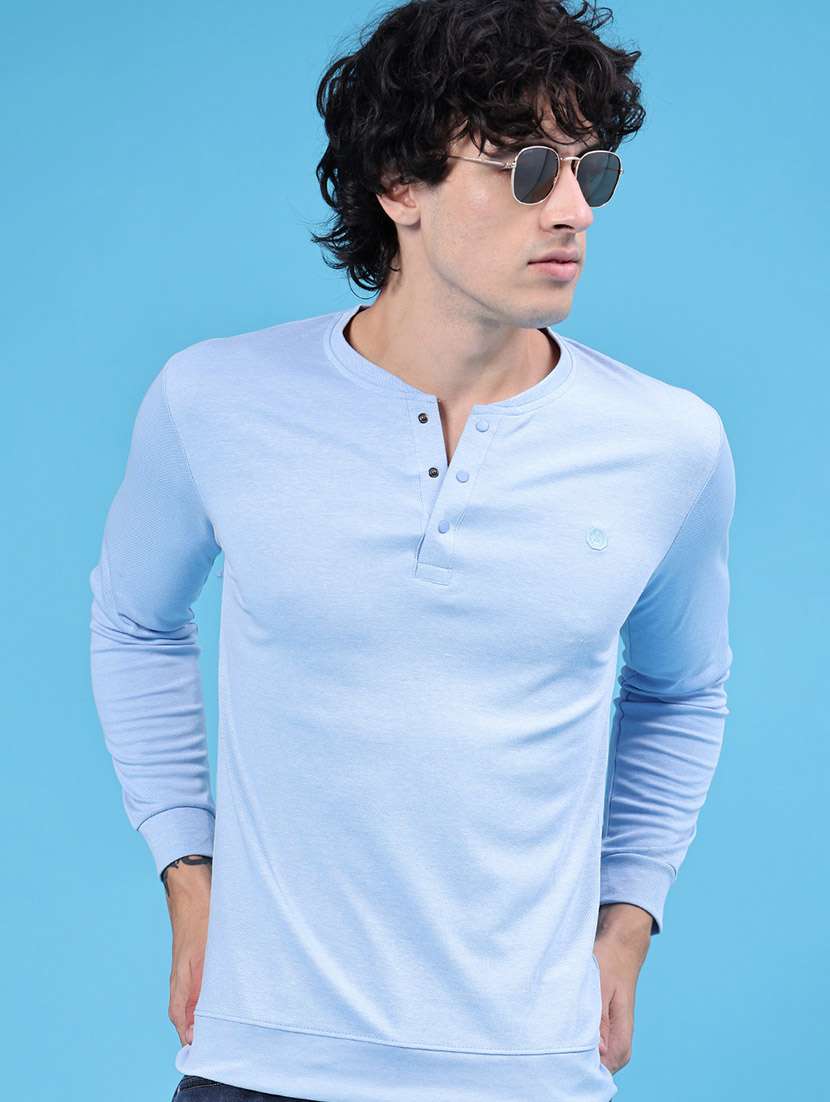 men solid long sleeves slim fit t-shirt