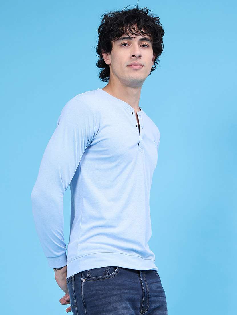 Men Solid Long Sleeves Slim Fit T-shirt - 22601305 -  Standard Image - 3