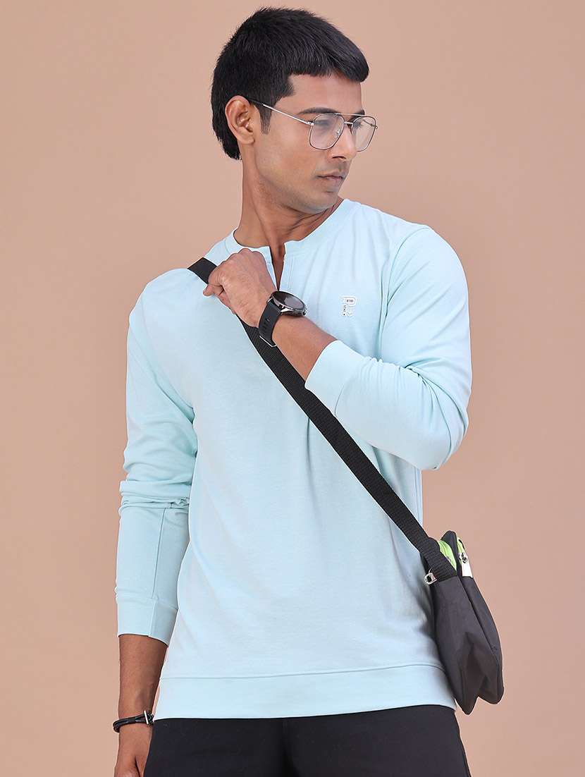 men solid long sleeves slim fit t-shirt