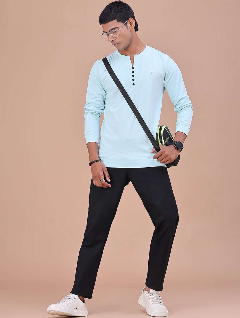 Men Solid Long Sleeves Slim Fit T-shirt - 22601312 -  Standard Image - 5