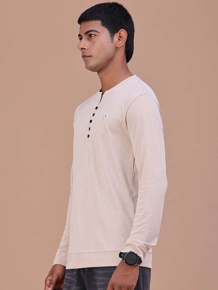 Men Solid Long Sleeves Slim Fit T-shirt - 22601313 -  Standard Image - 3