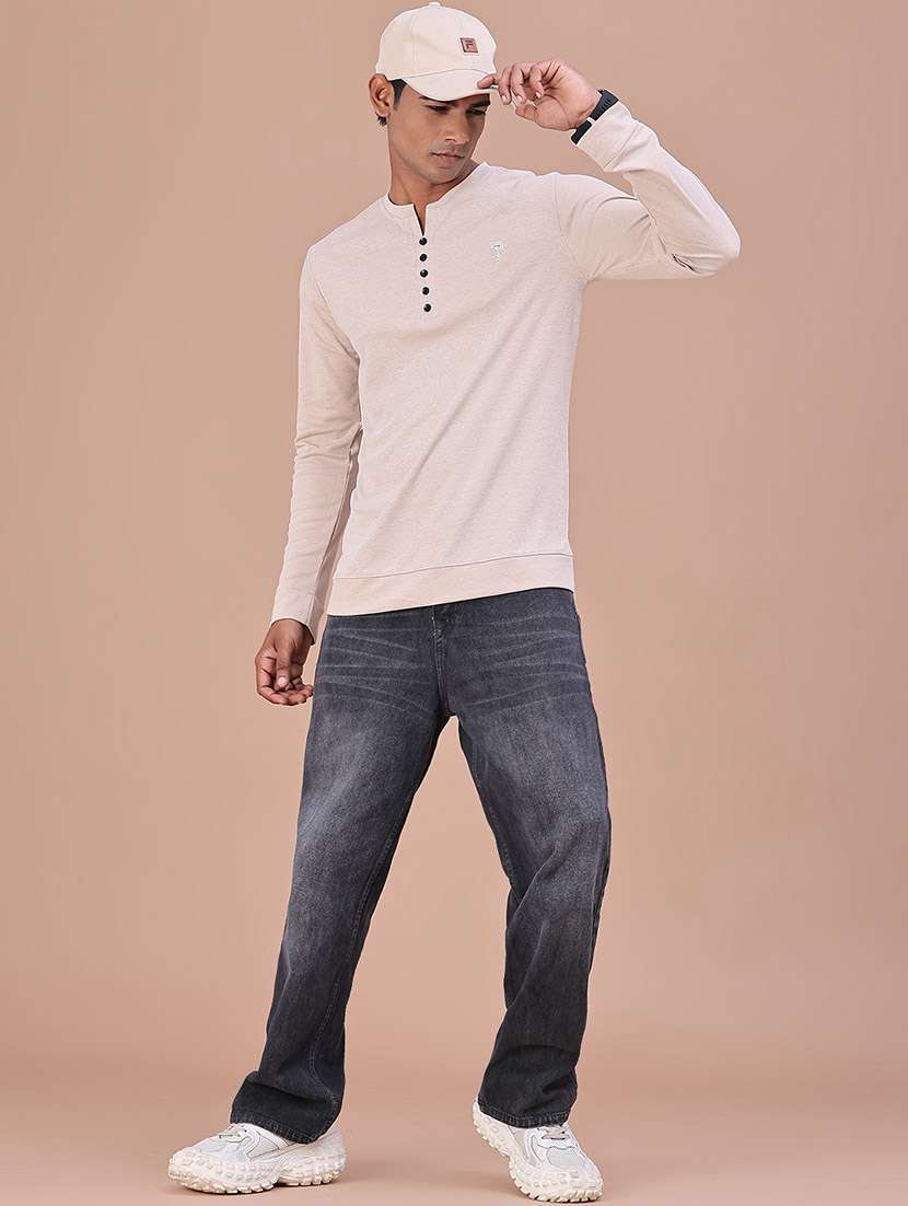Men Solid Long Sleeves Slim Fit T-shirt - 22601313 -  Standard Image - 5