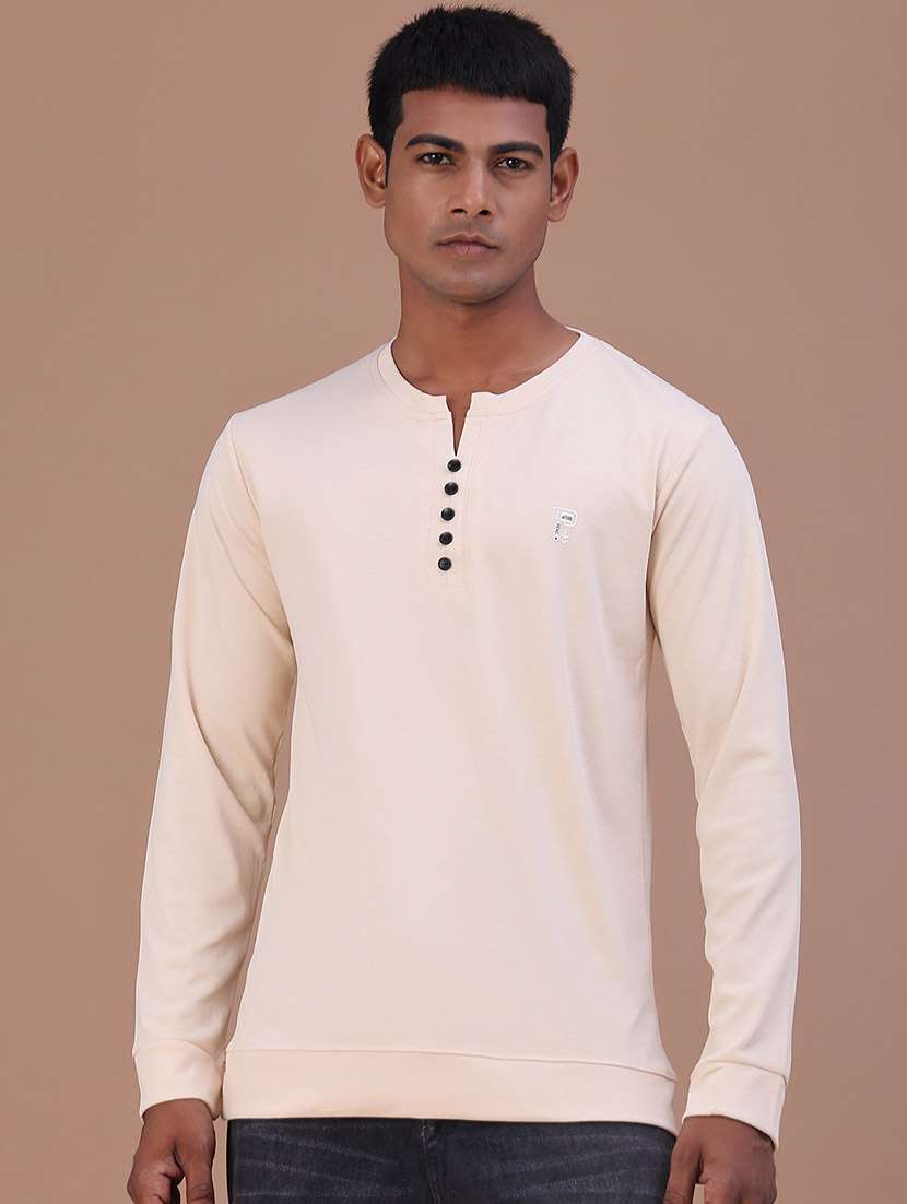 men solid long sleeves slim fit t-shirt