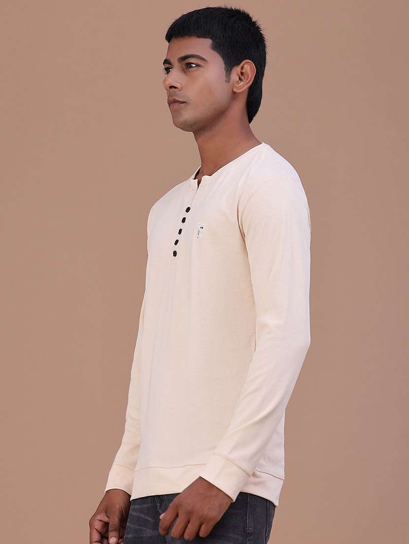 Men Solid Long Sleeves Slim Fit T-shirt - 22601314 -  Standard Image - 3