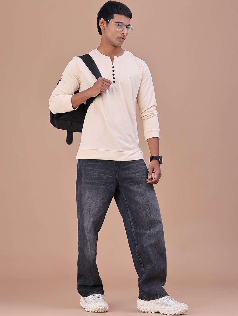 Men Solid Long Sleeves Slim Fit T-shirt - 22601314 -  Standard Image - 5