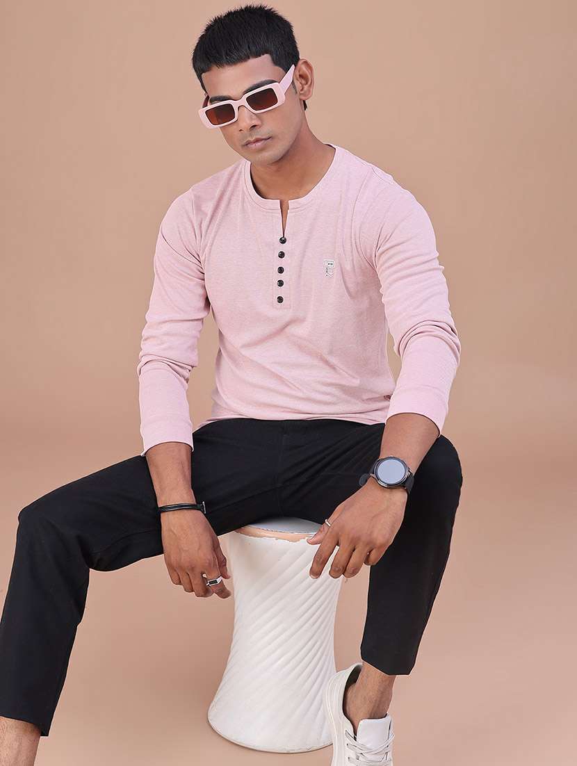 Men Solid Long Sleeves Slim Fit T-shirt - 22601315 -  Standard Image - 5