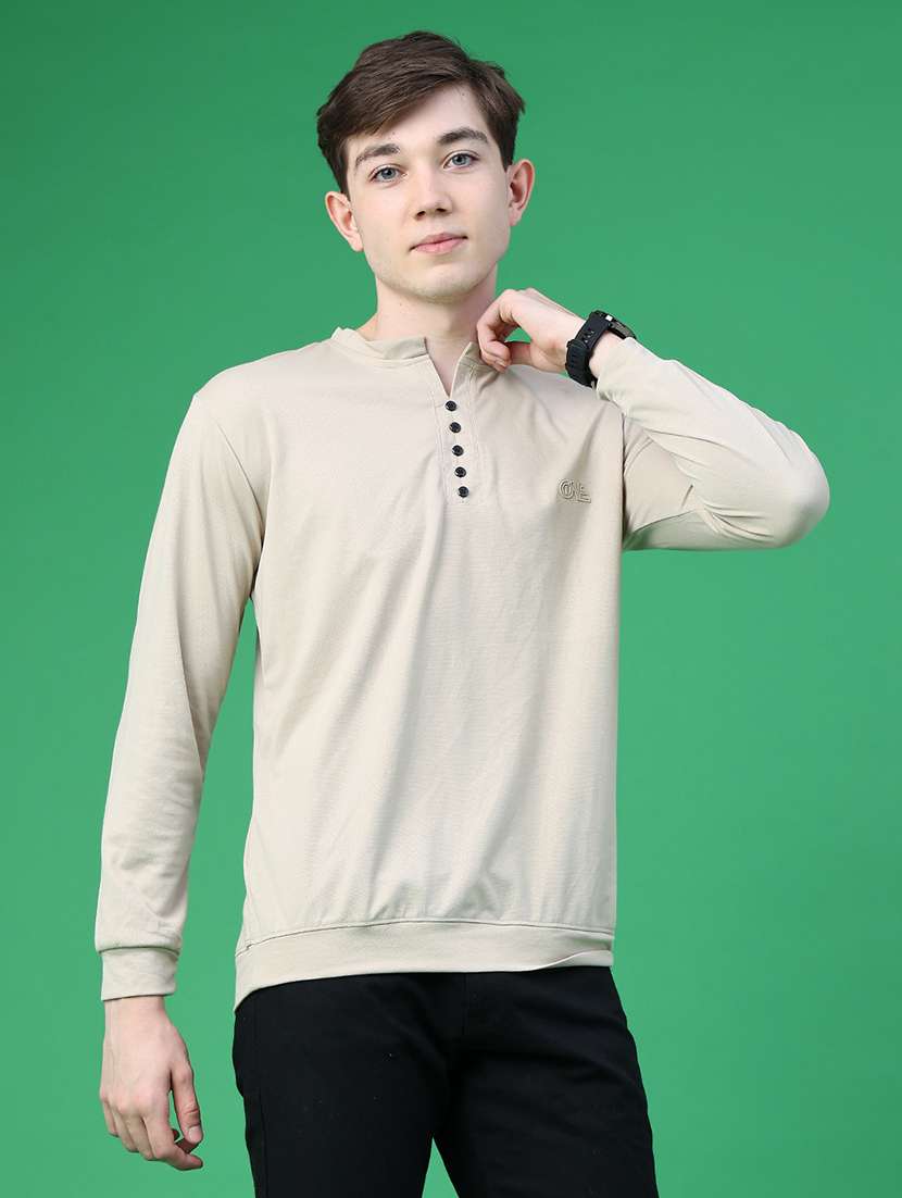 Men Solid Long Sleeve Regular Fit T-shirt - 22601622 -  Standard Image - 3