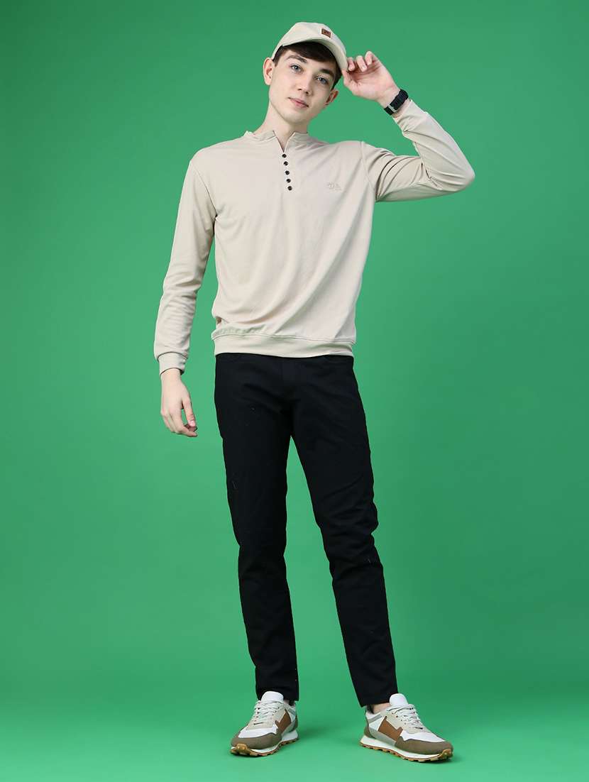 Men Solid Long Sleeve Regular Fit T-shirt - 22601622 -  Standard Image - 5