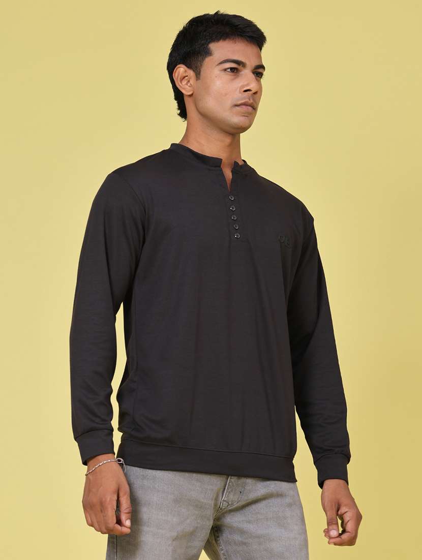 Men Solid Long Sleeve Regular Fit T-shirt - 22601624 -  Standard Image - 3