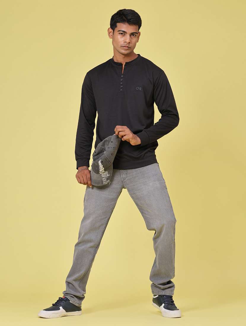 Men Solid Long Sleeve Regular Fit T-shirt - 22601624 -  Standard Image - 5