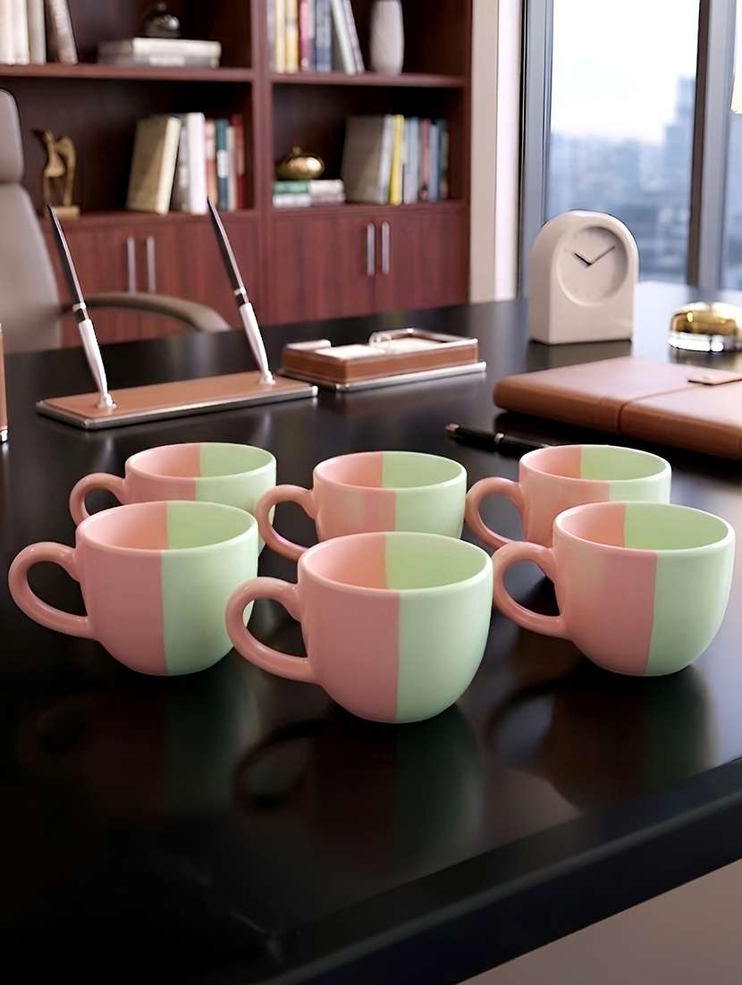 moody panda set of 6 cups cup set of 6  stoneware cups series tea cups stoneware