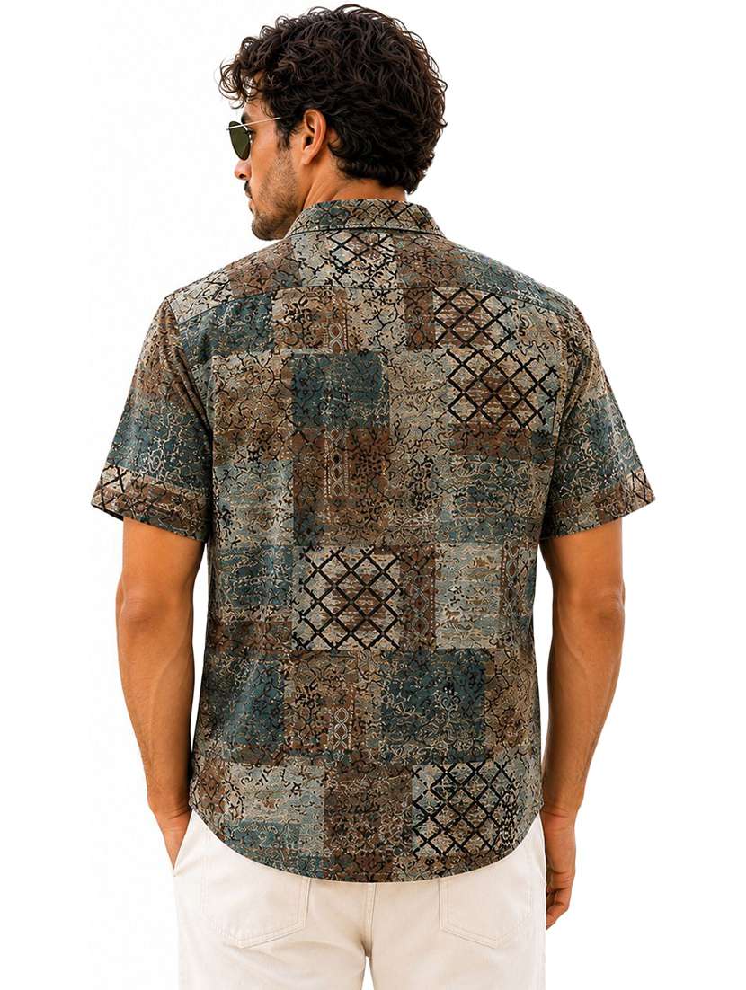 Men Printed Short Sleeve Regular Fit Casual Shirt - 22602444 -  Standard Image - 3