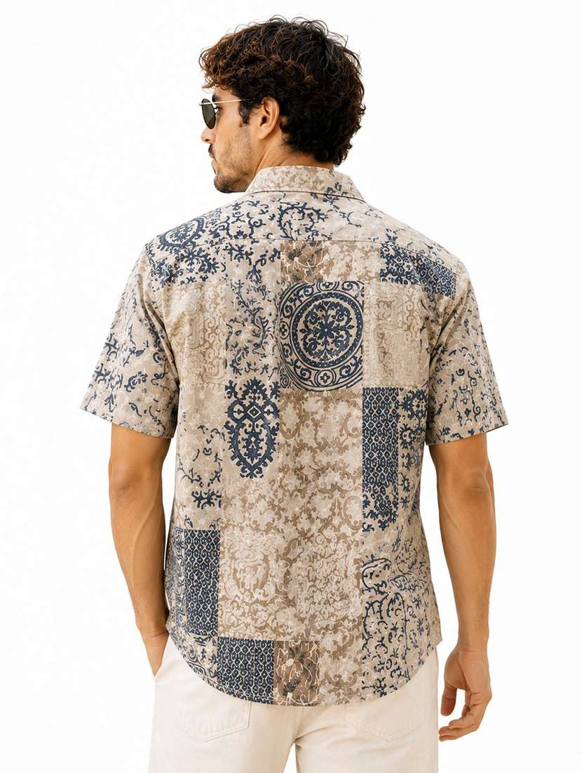 Men Printed Short Sleeve Regular Fit Casual Shirt - 22602465 -  Standard Image - 3