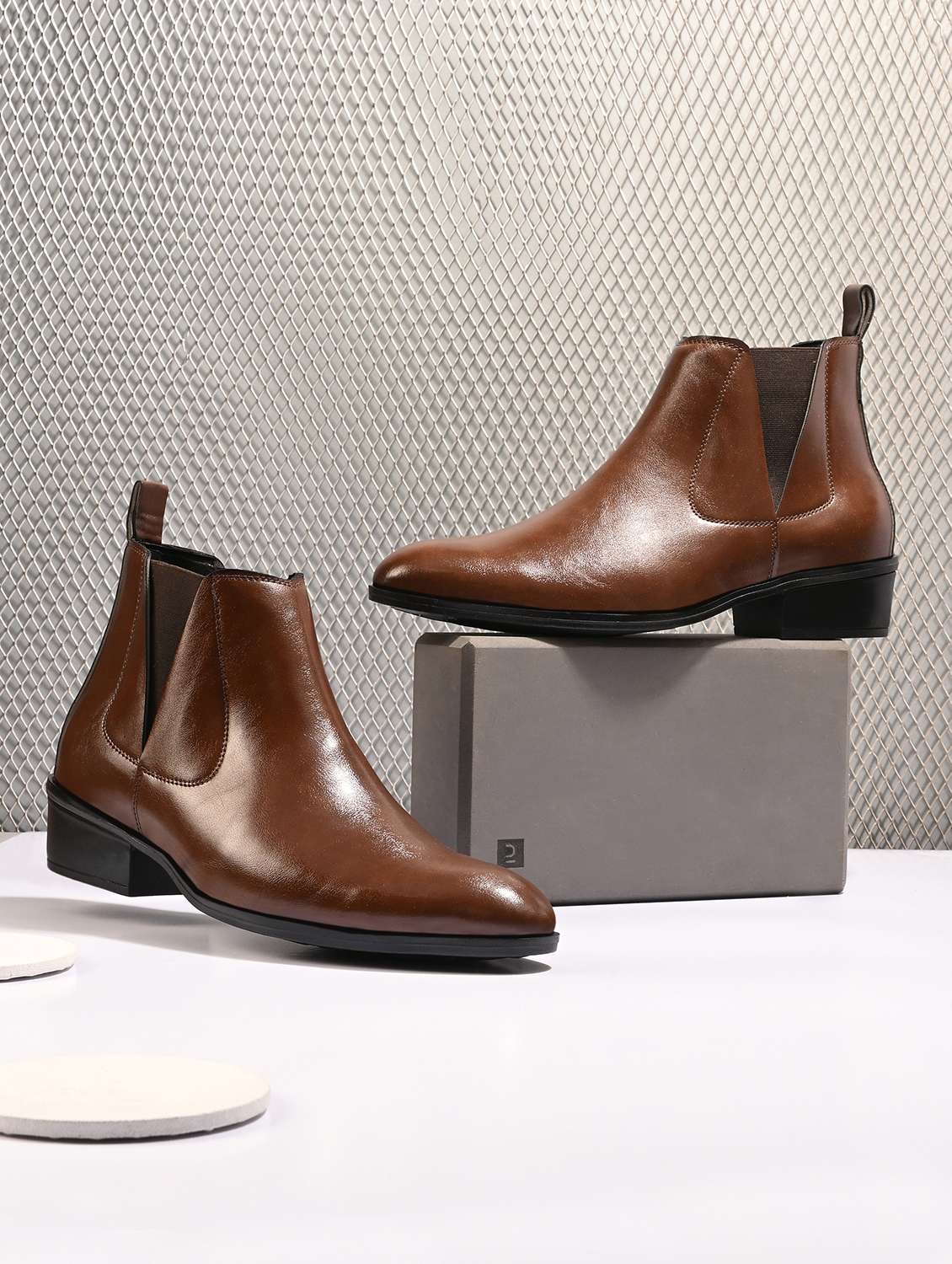 men brown slip on boot