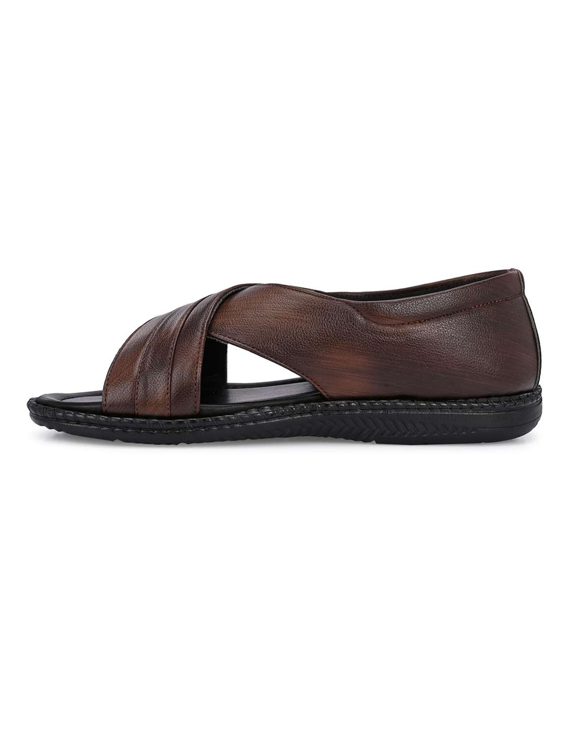 men brown slip on sandal - 22602481 -  Standard Image - 3