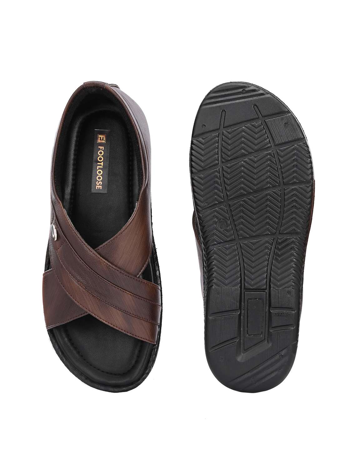 men brown slip on sandal - 22602481 -  Standard Image - 5