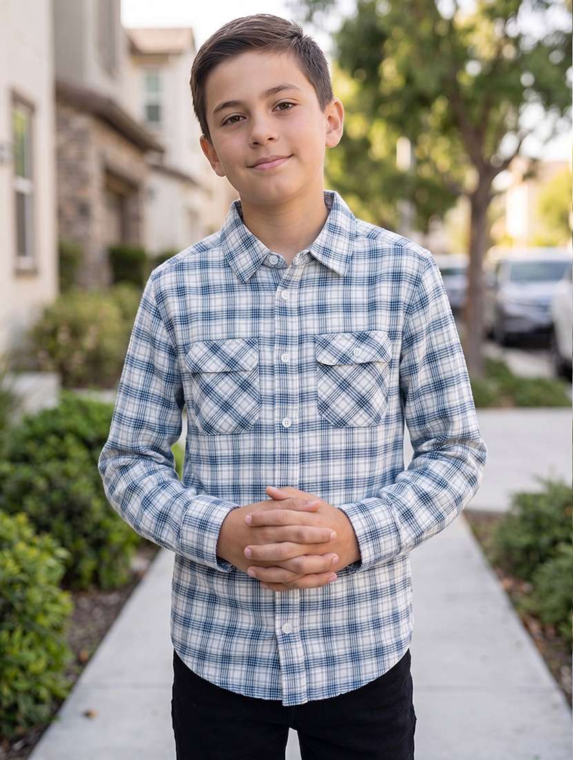 boys printed long sleeves regular fit shirt