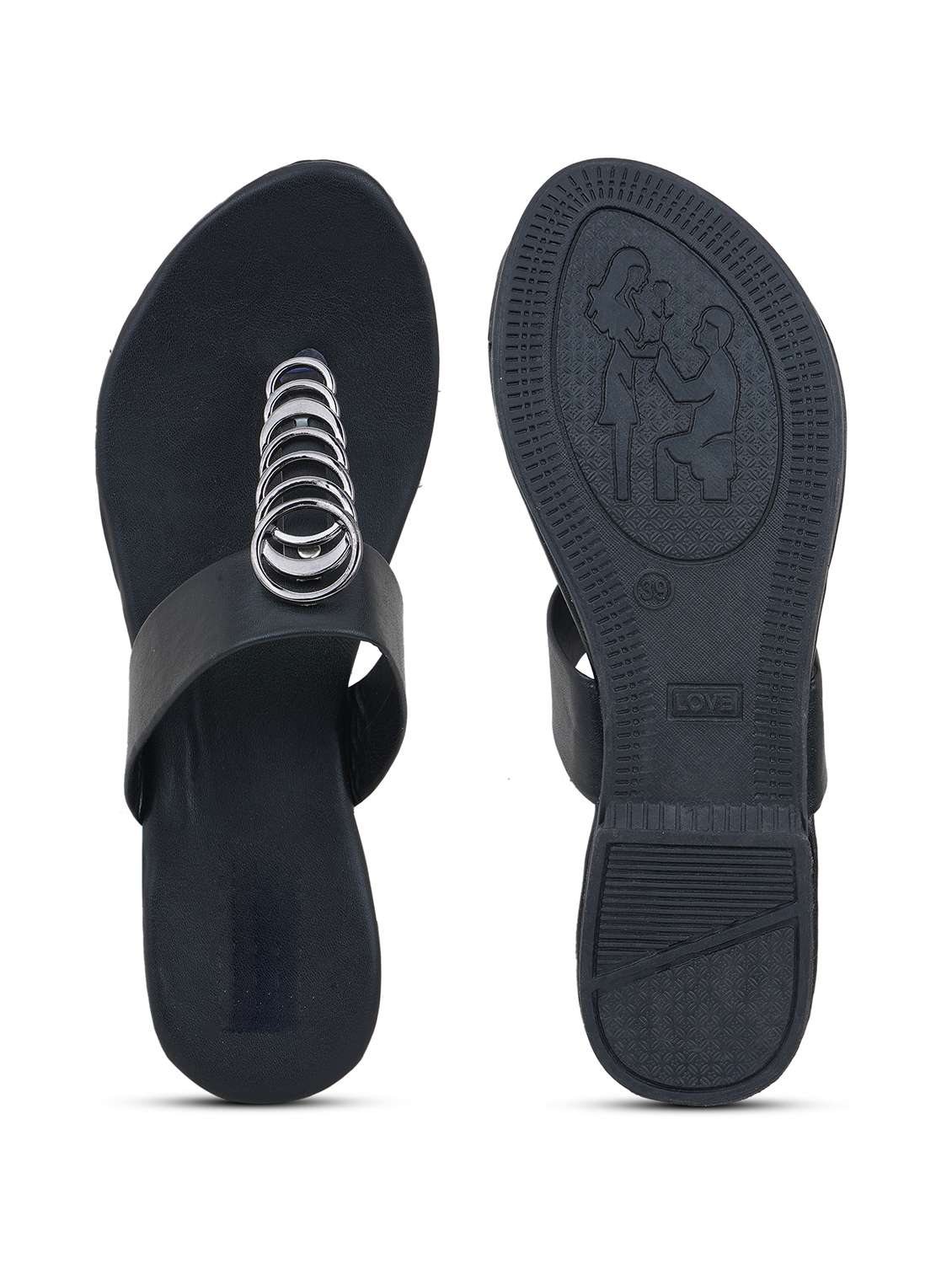 Women Embellished Toe Separator Flats - 22602661 -  Standard Image - 5