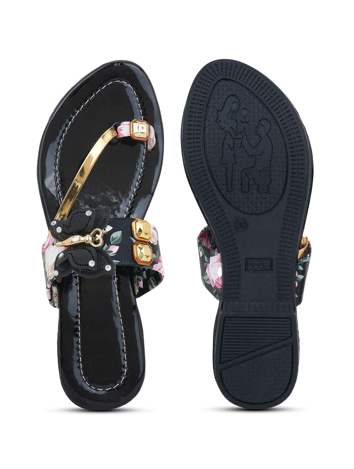 women embellished one toe flats - 22602670 -  Standard Image - 5