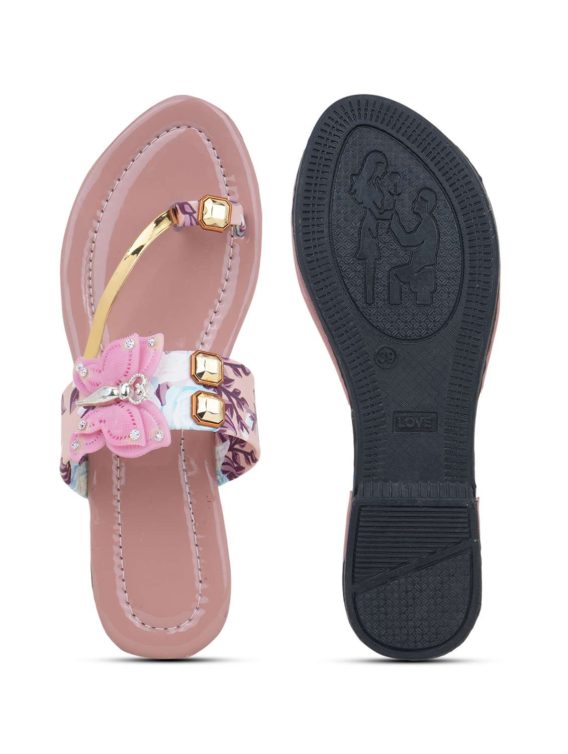 women embellished one toe flats - 22602672 -  Standard Image - 5