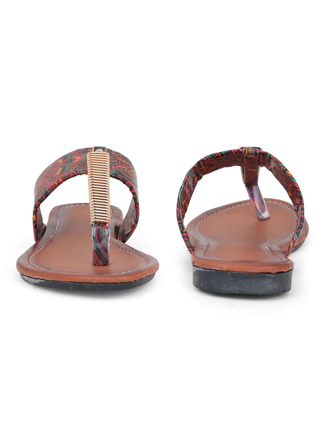 women printed toe separator flats - 22602682 -  Standard Image - 3