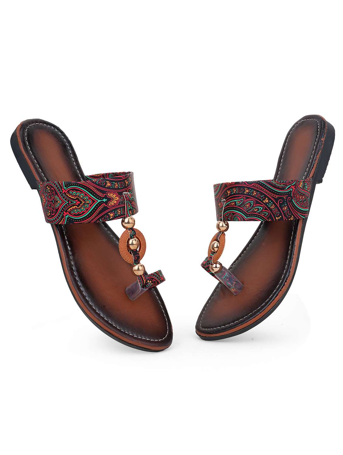women printed one toe flats - 22602707 -  Standard Image - 3
