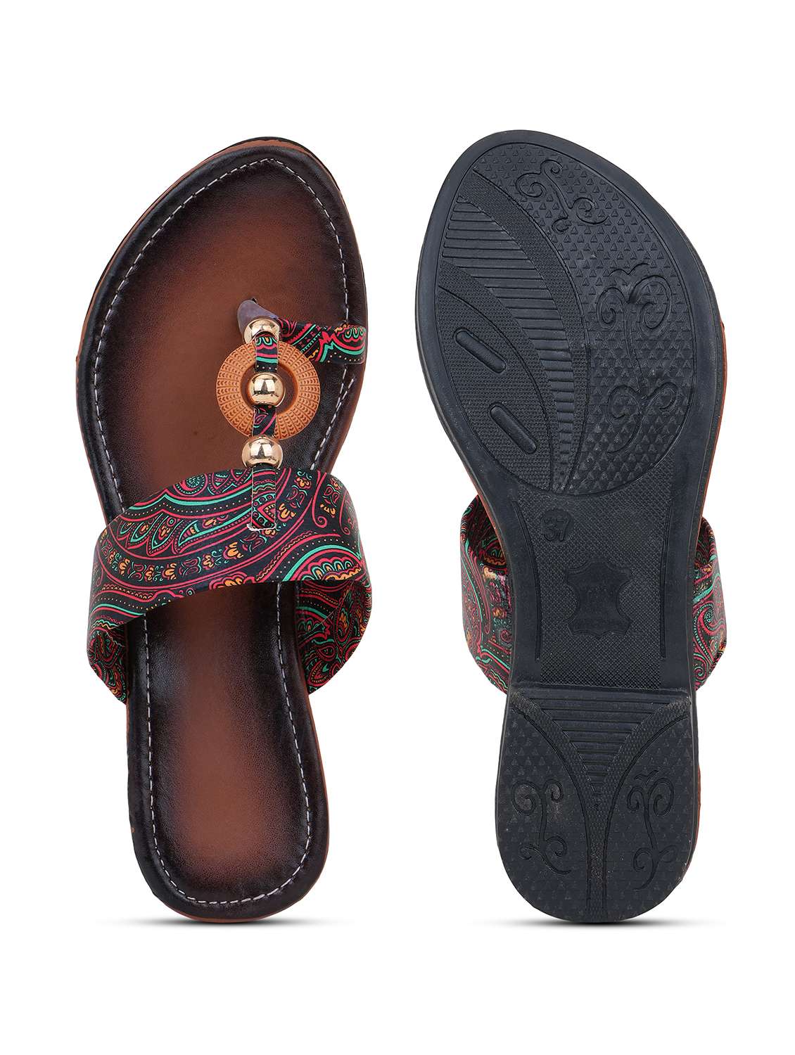 women printed one toe flats - 22602707 -  Standard Image - 5