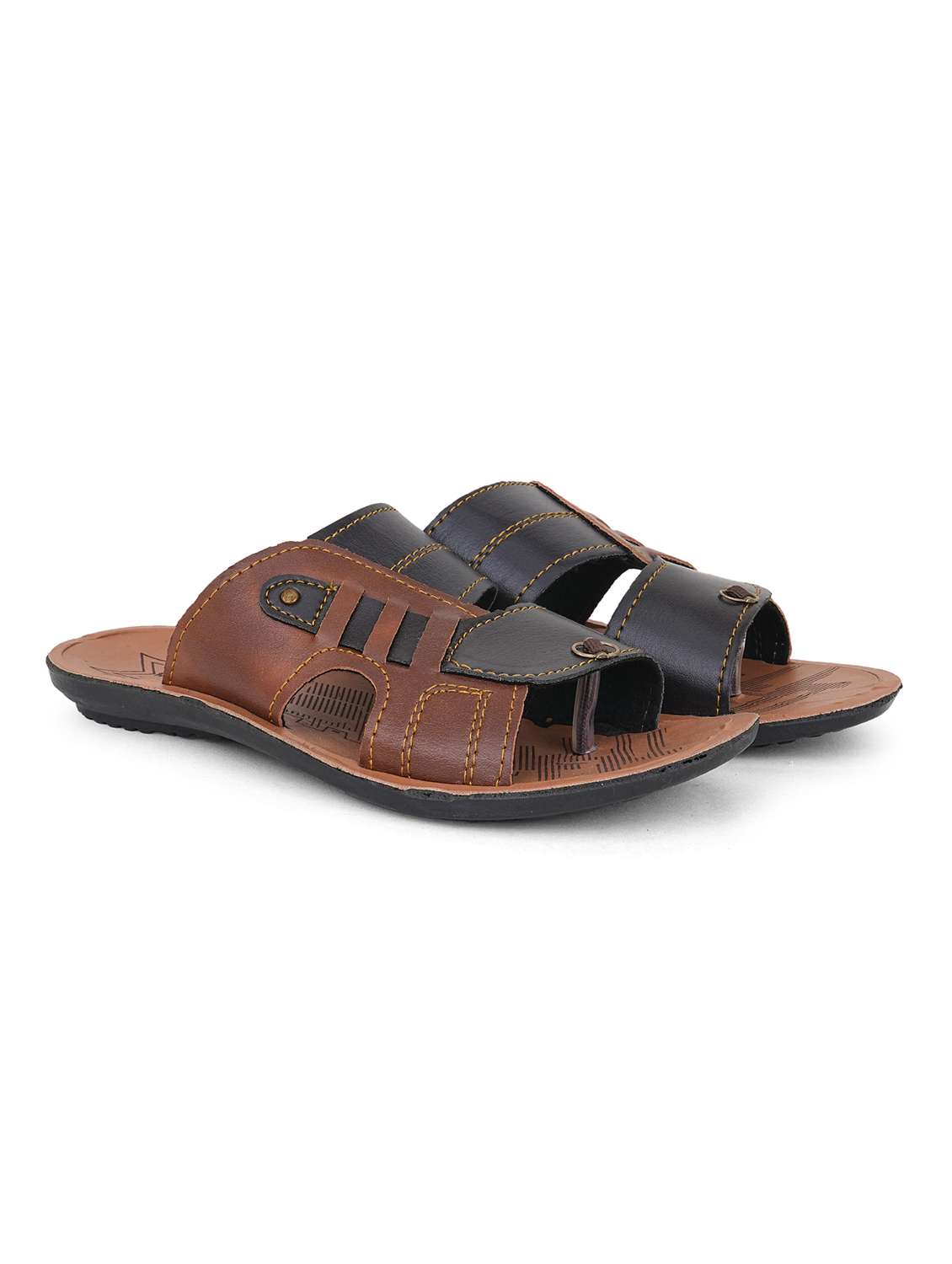 men colourblocked toe separator sandal