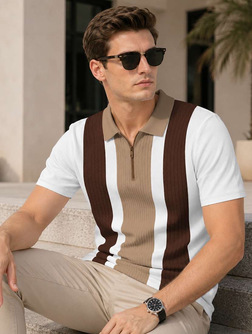 men color block short sleeve regular fit polo t-shirt