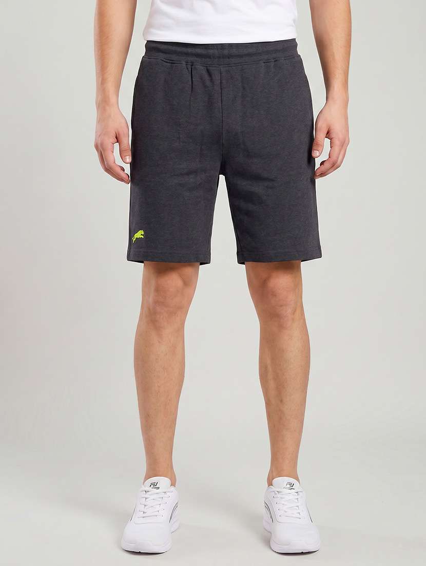 men color block mid rise regular fit shorts