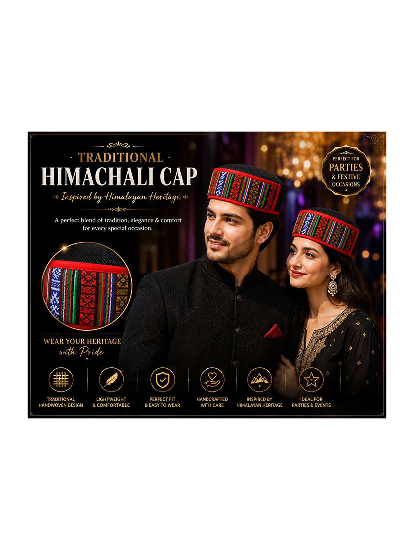 himachali traditional woven cap multi color - 22602815 -  Standard Image - 3