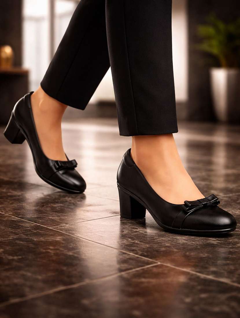 Women Solid Slip On Pumps - 22602831 -  Standard Image - 3