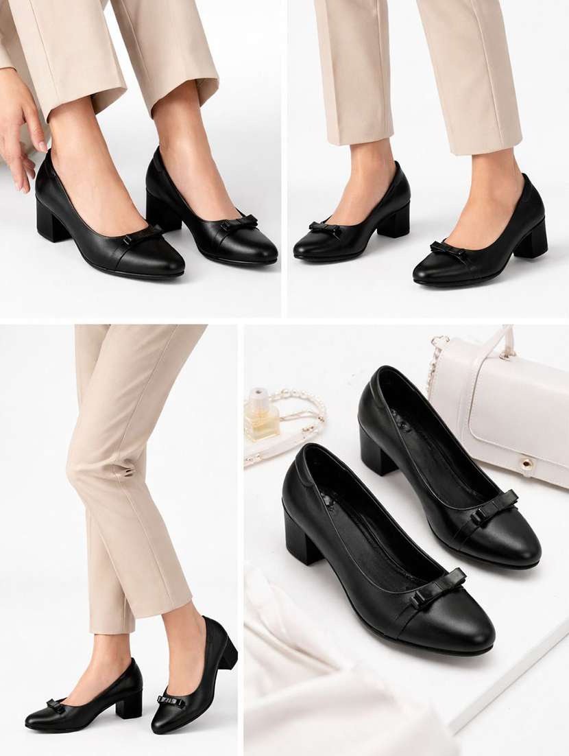 Women Solid Slip On Pumps - 22602831 -  Standard Image - 5
