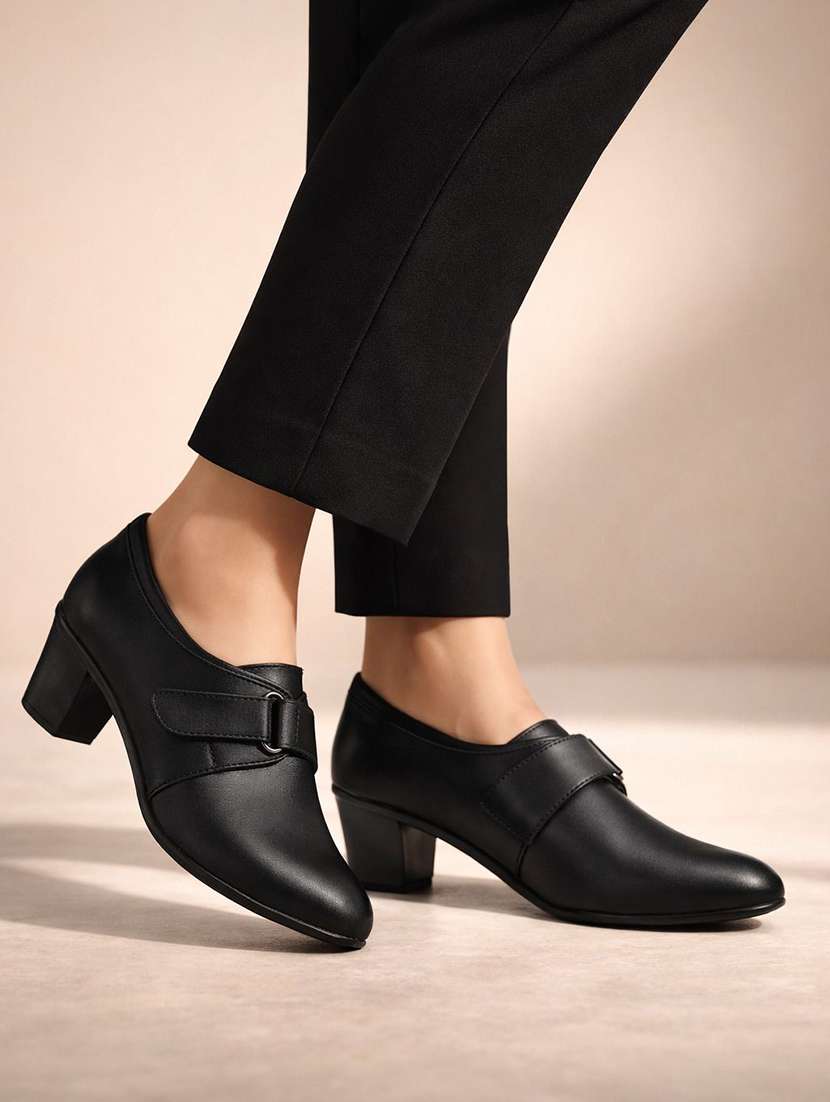 women solid slip on formal shoes