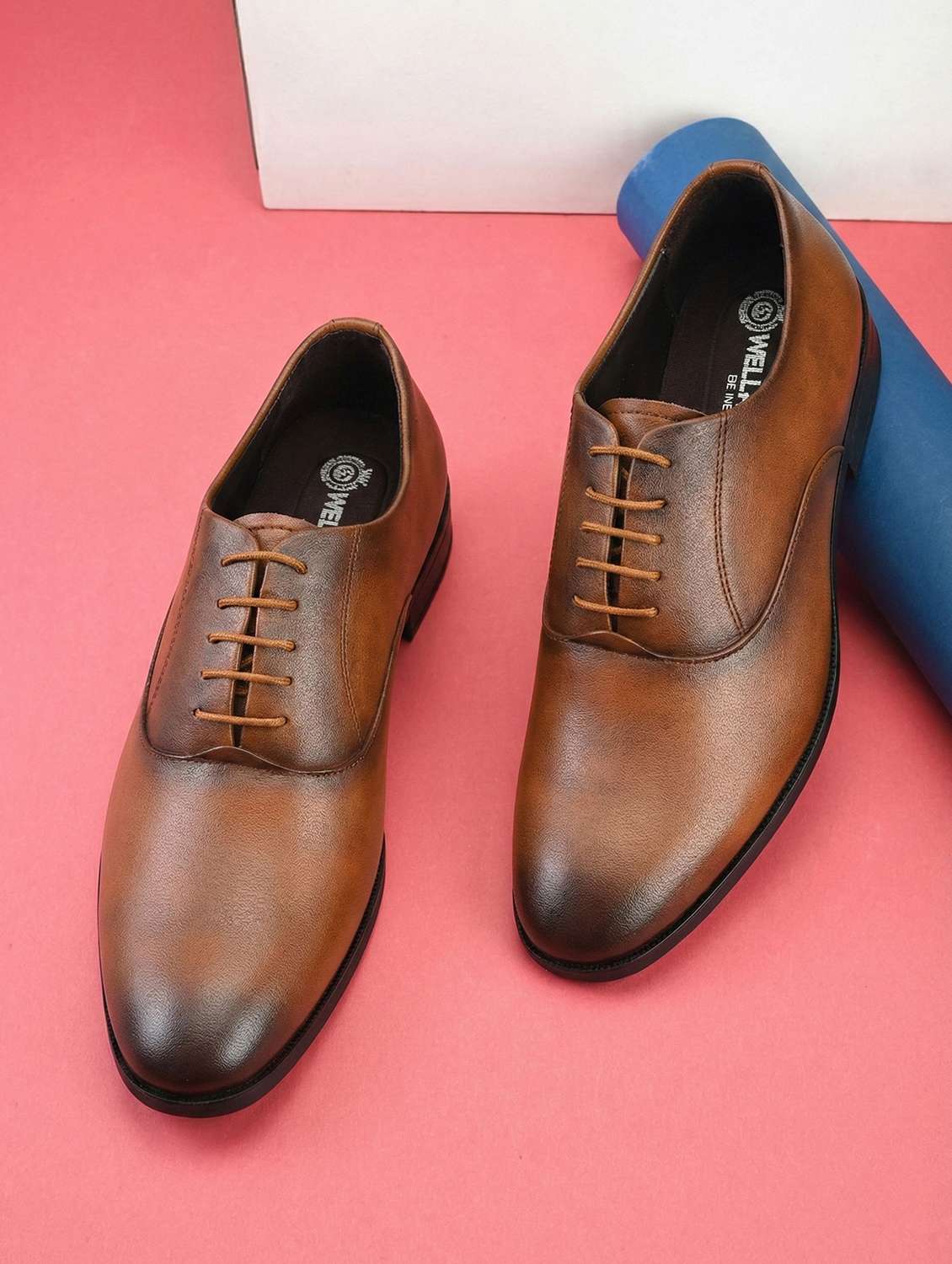 men textured lace up oxford shoes