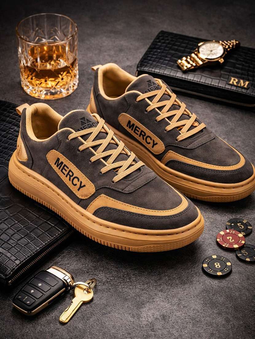 men color block lace up sneaker