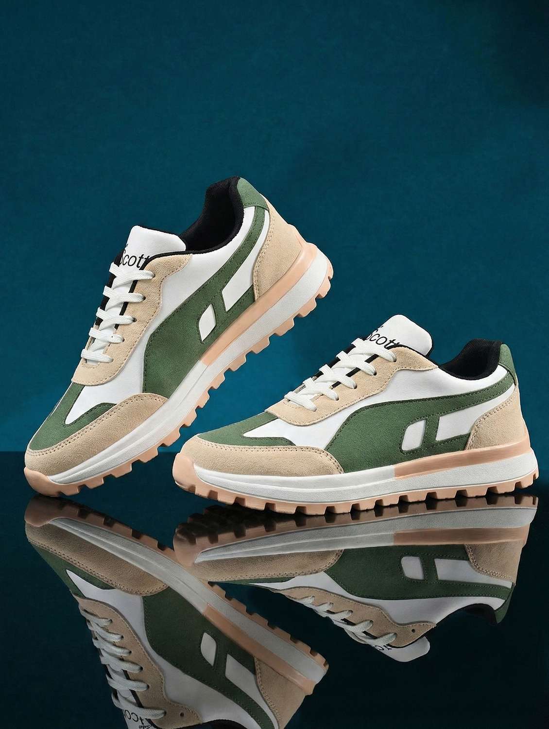 men color block lace up sneaker