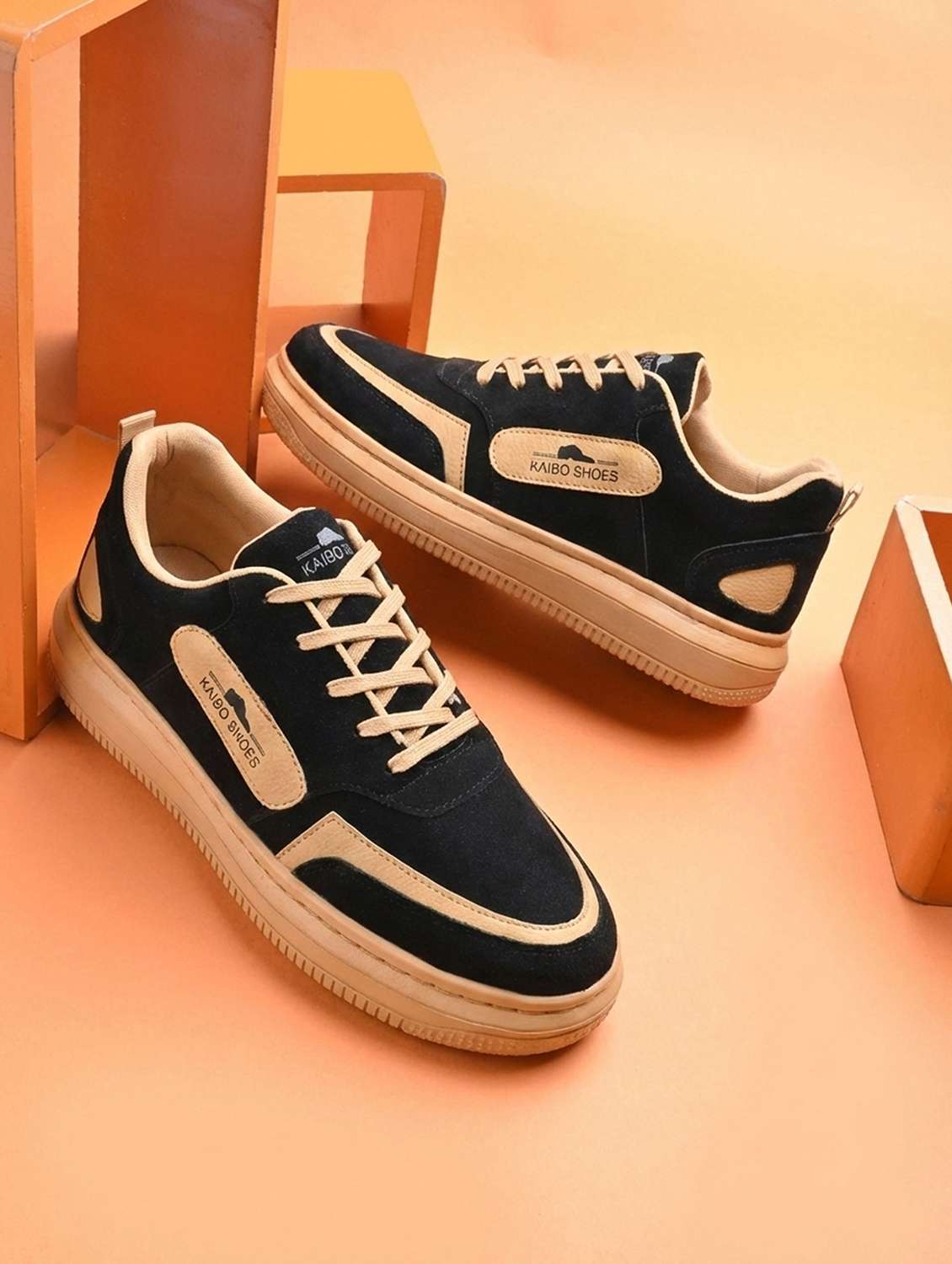 men color block lace up sneaker