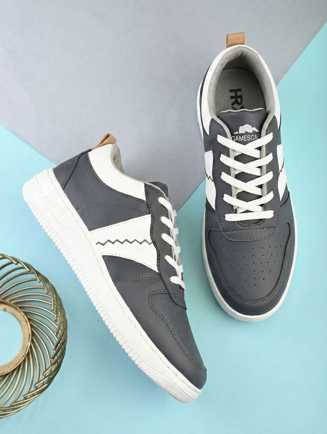 men color block lace up sneaker