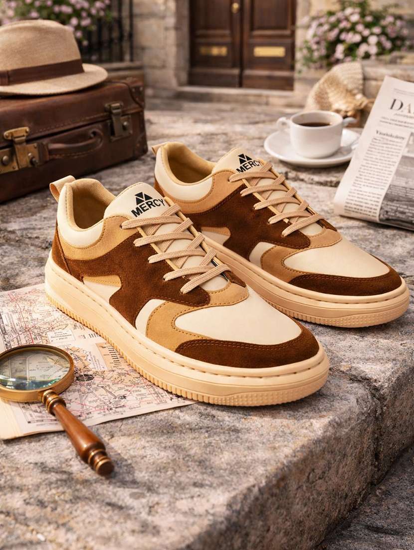 men color block lace up sneaker