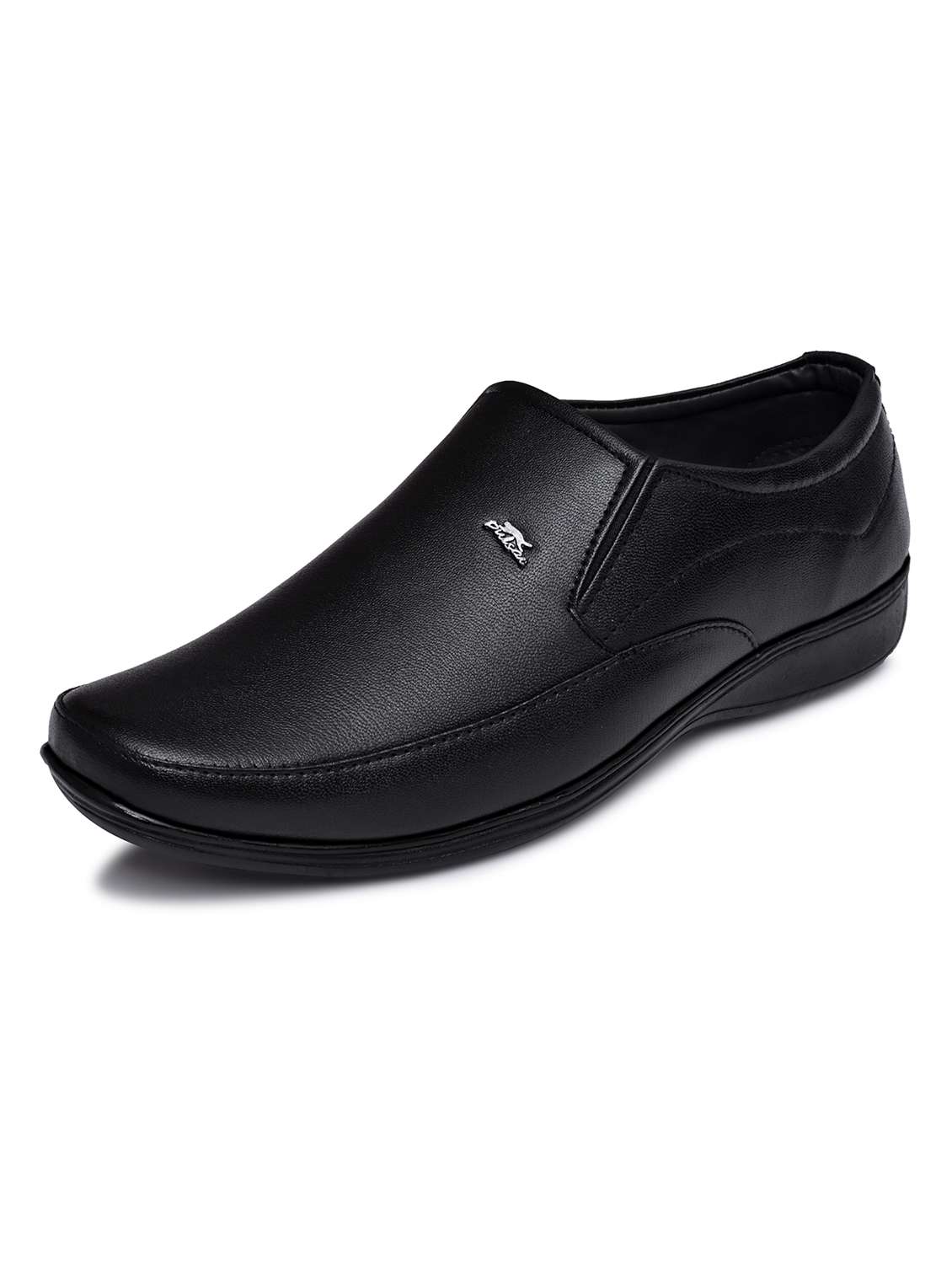 men solid slip on formal shoes