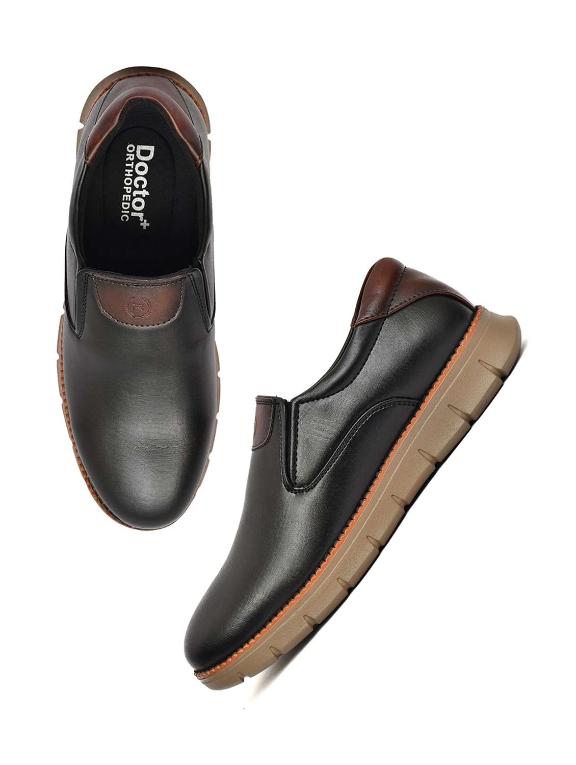 men solid slip on formal shoes - 22602889 -  Standard Image - 3