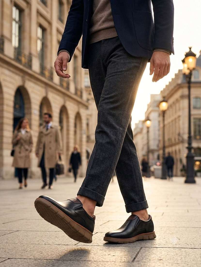 men solid slip on formal shoes - 22602889 -  Standard Image - 5