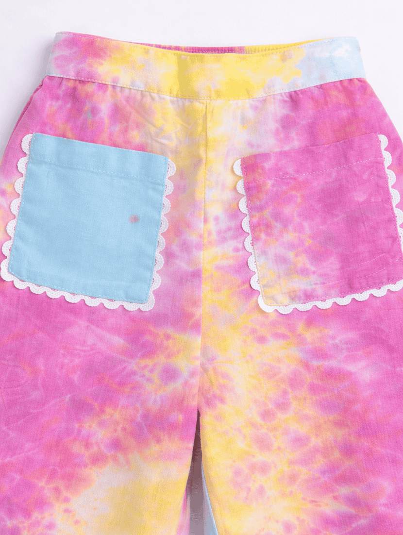 girls tie and dye short sleeves top and trouser co-ord set - 22602923 -  Standard Image - 5