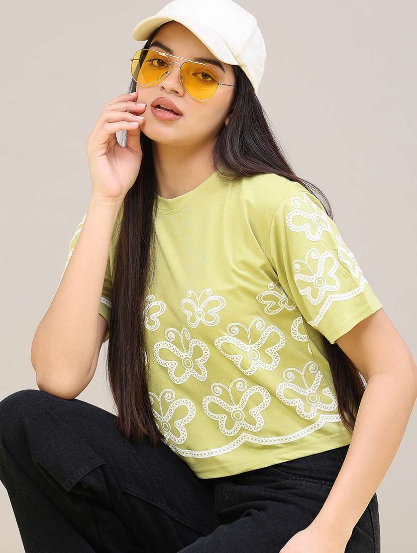 women printed short sleeves regular t-shirt