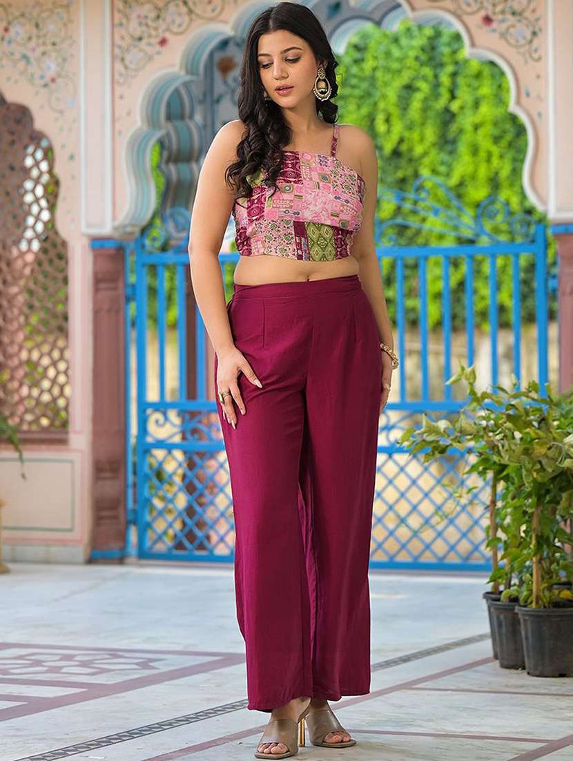 women printed short sleeves fusion set with jacket - 22603002 -  Standard Image - 3